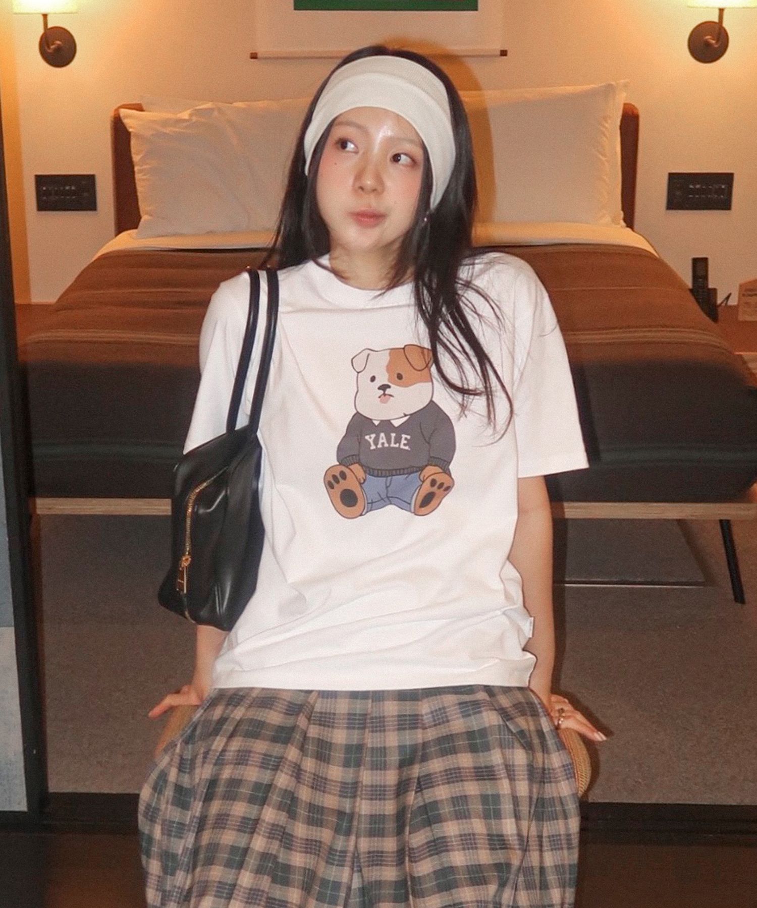 ☆YALE☆ Soft Bulldog Short Sleeve T-ShirtLight Grey YFM1SS3 MUSINSA | YALE Soft Bulldog Short Sleeve T-Shirt_White
