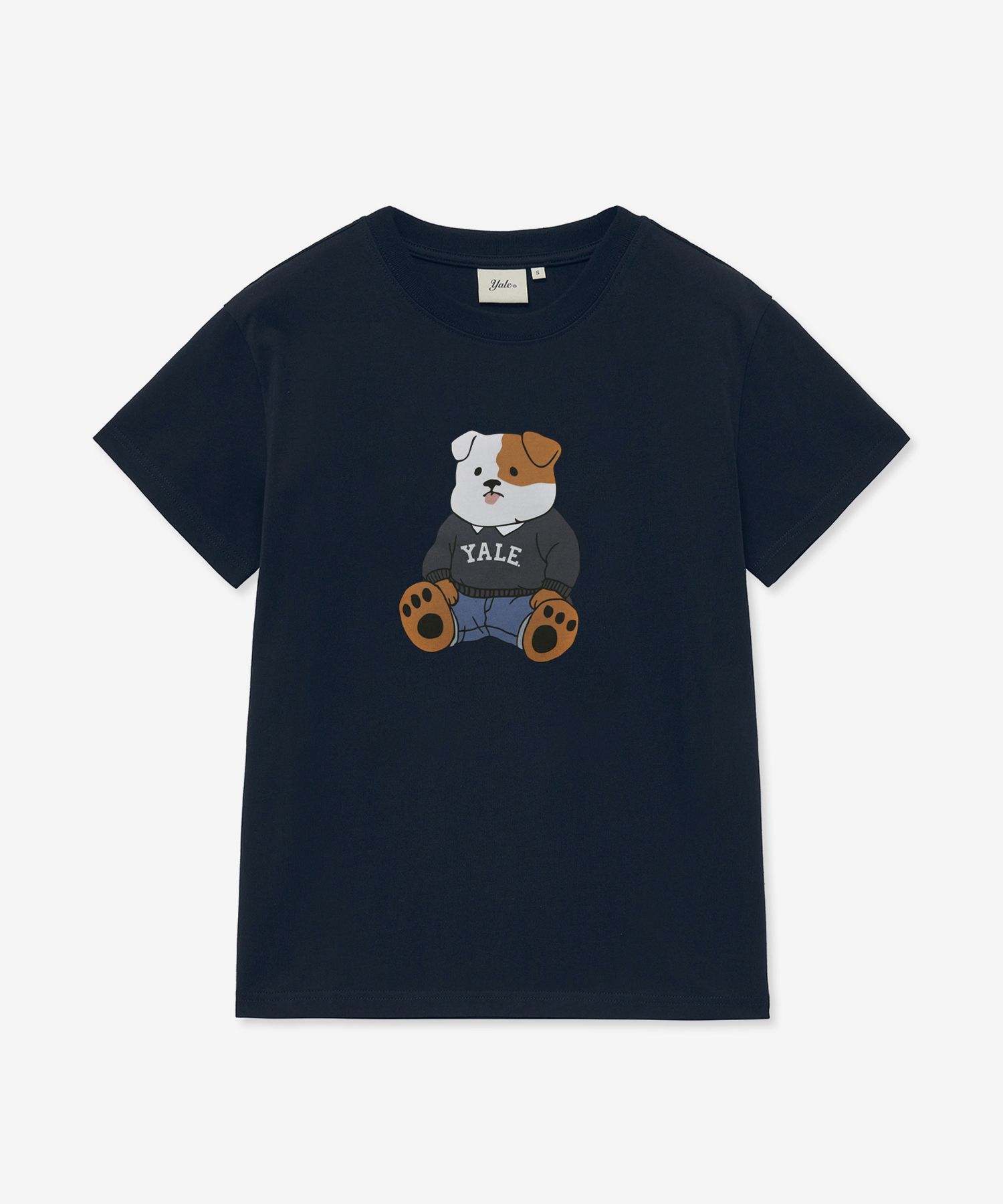 ☆YALE☆ Soft Bulldog Short Sleeve T-ShirtNavy YFM1SS301BNA MUSINSA | YALE Soft Bulldog Short Sleeve T-Shirt_Navy