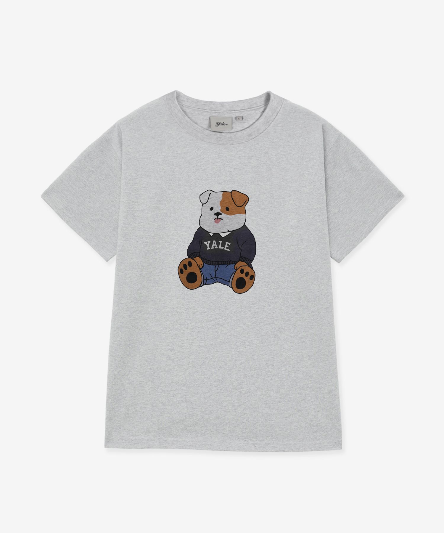 ☆YALE☆ Soft Bulldog Short Sleeve T-ShirtLight Grey YFM1SS3 MUSINSA | YALE Soft Bulldog Short Sleeve T-Shirt_Light Grey
