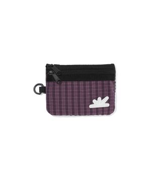 Zip Card Pouch Purple Grid