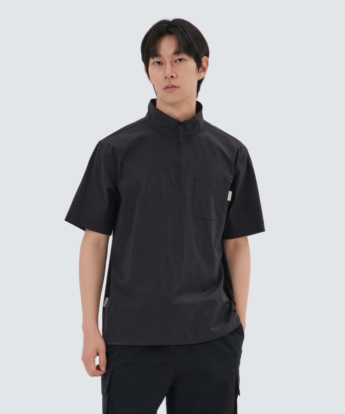 스노우피크 어패럴(SNOWPEAK APPAREL) 냉감 루트 반집업 반팔 티셔츠 (S25MMRZT60) Dark Charcoal