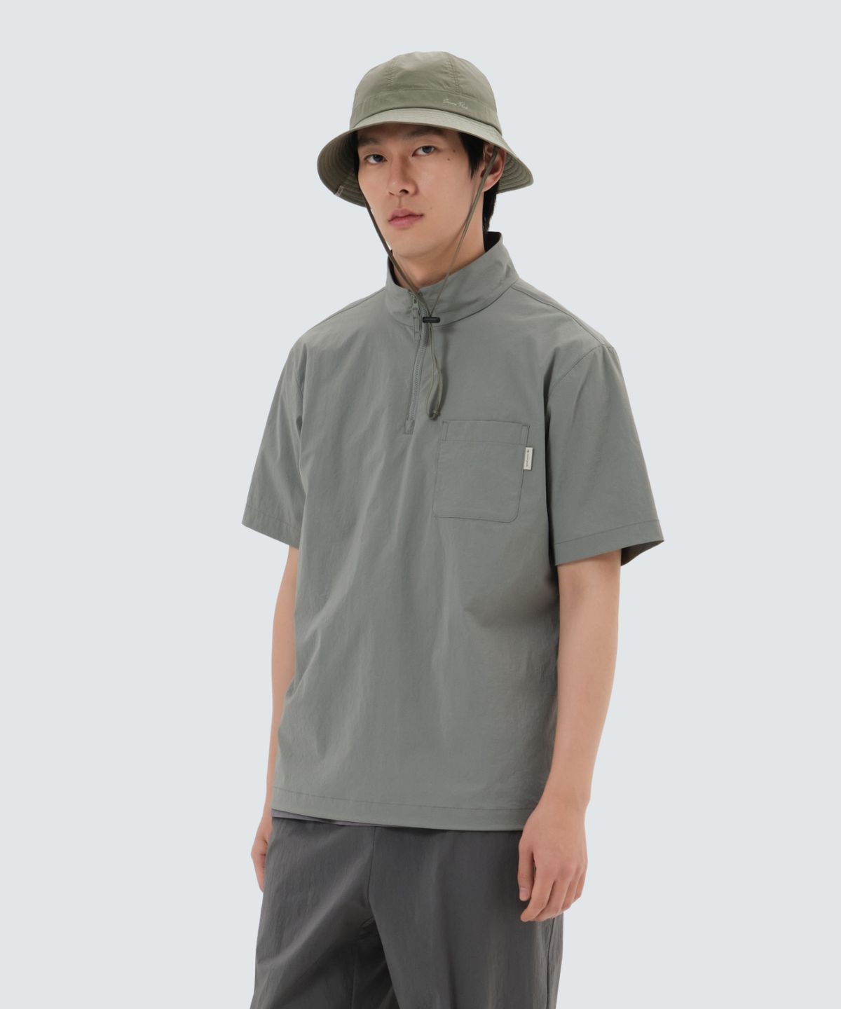 스노우피크 어패럴(SNOWPEAK APPAREL) 냉감 루트 반집업 반팔 티셔츠 (S25MMRZT60) Light Khaki