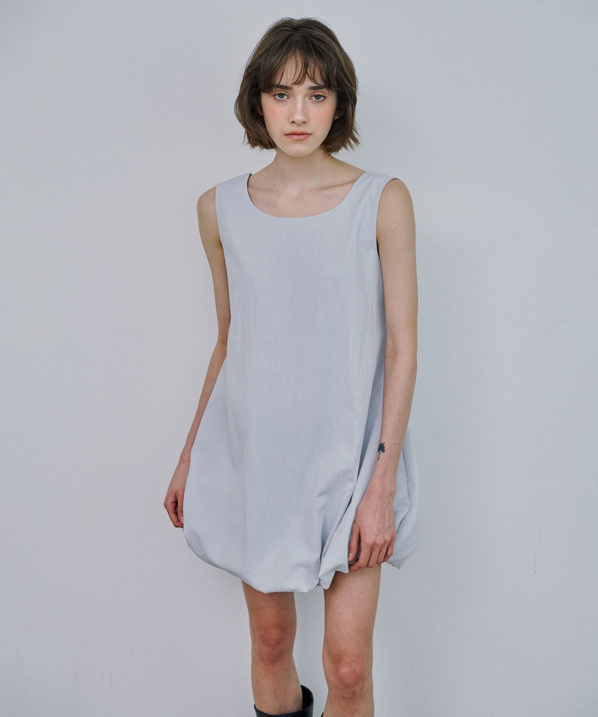 마롯(MARROT) BALLOON MINI DRESS_GREY