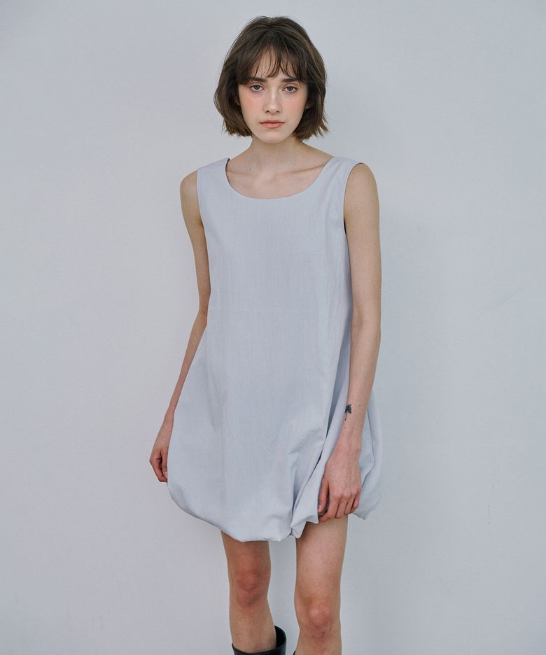 BALLOON MINI DRESS_GREY