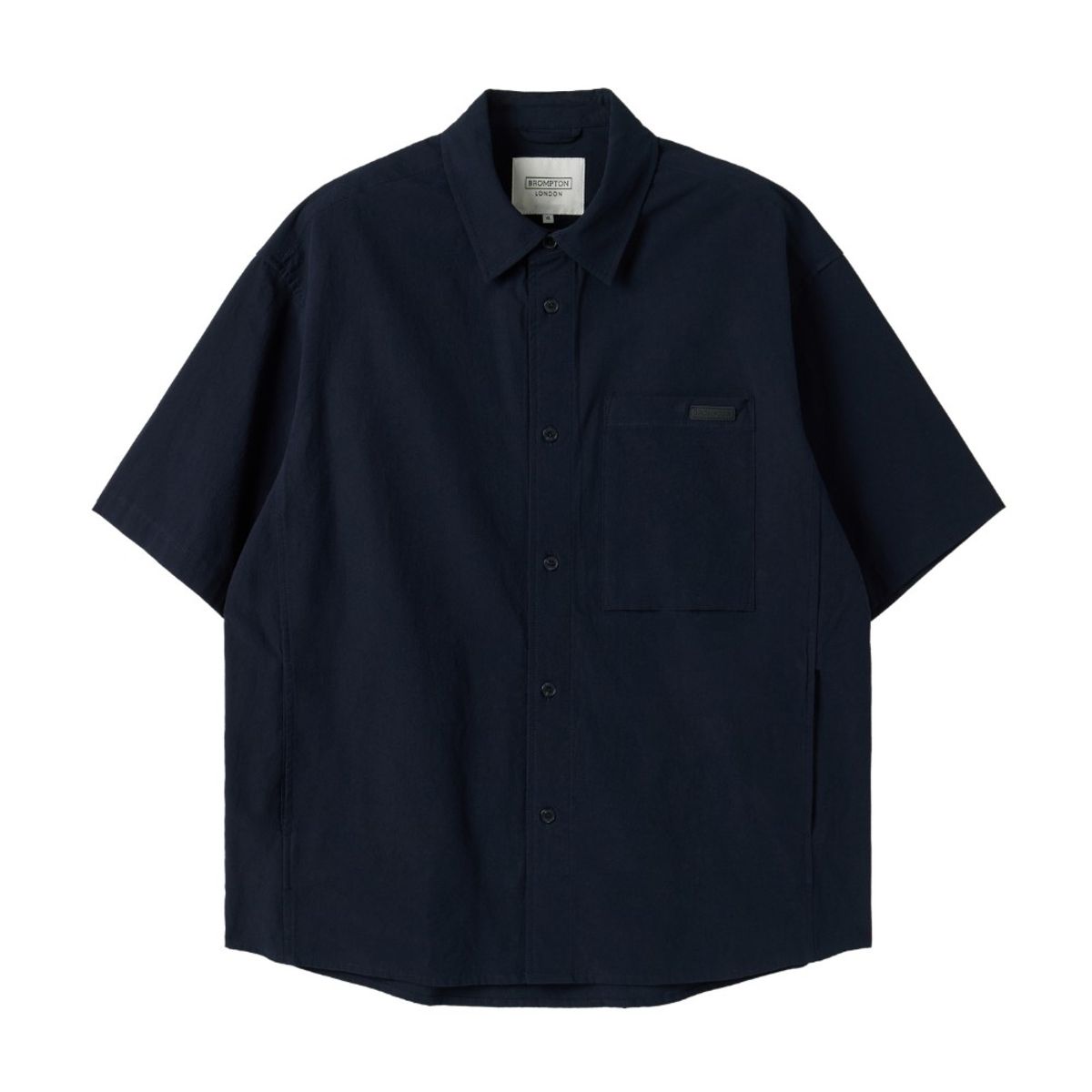 브롬톤 런던(BROMPTON LONDON) MICRO SEERSUCKER SET HALF SLEEVE SHACKET - NAVY (P252MJK484)