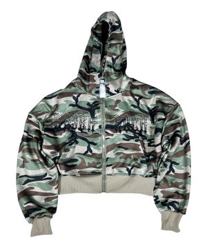 Skrr Camouflage Crop Hood Zip-up ((Multi))