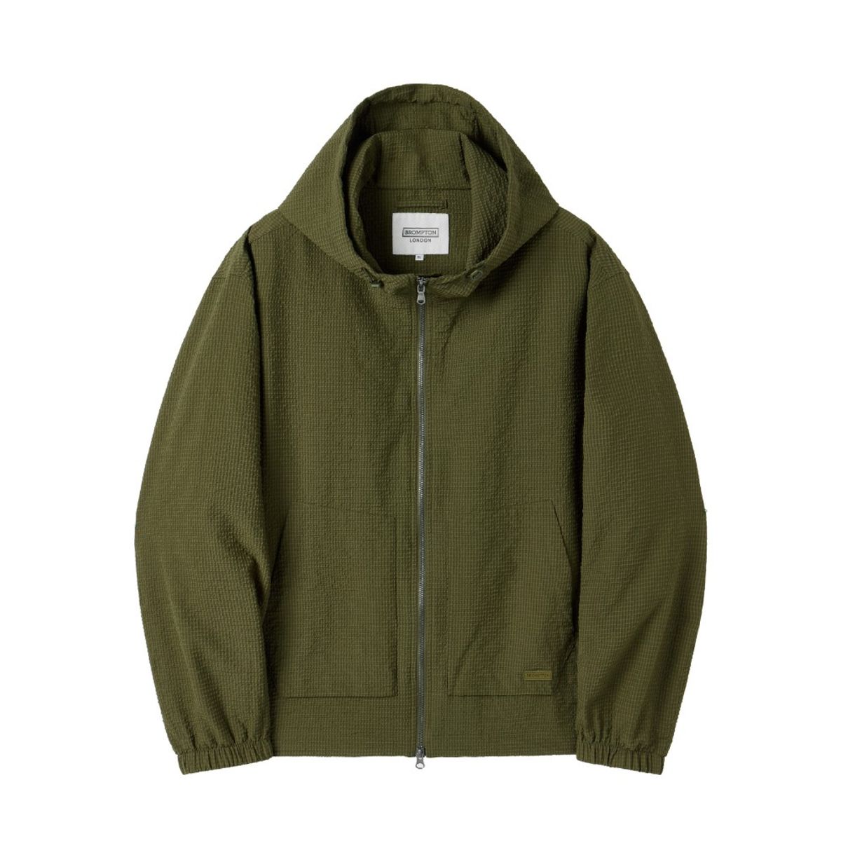 브롬톤 런던(BROMPTON LONDON) SEERSUCKER LONG SLEEVES HOOD FULL ZIP - KHAKI (P252MJP485)