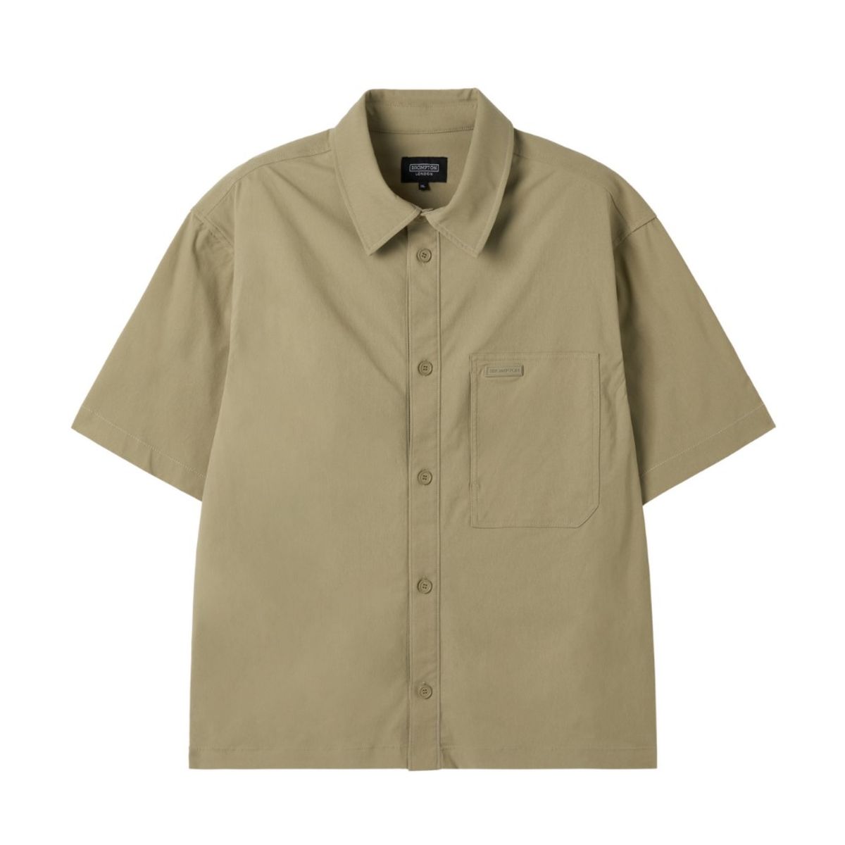 브롬톤 런던(BROMPTON LONDON) DENIM-LIKE HALF SLEEVE SHIRT - BEIGE (P252MSH180)