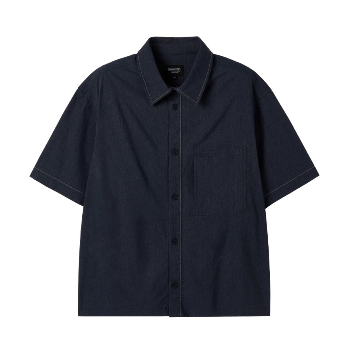 브롬톤 런던(BROMPTON LONDON) DENIM-LIKE HALF SLEEVE SHIRT - NAVY (P252MSH180)