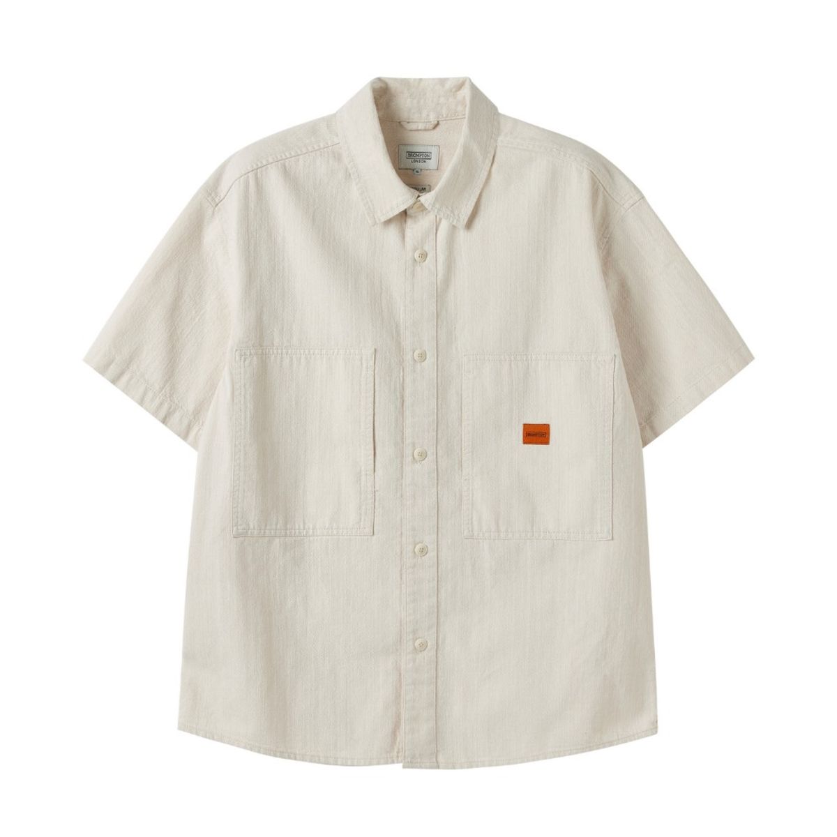 브롬톤 런던(BROMPTON LONDON) SUMMER DENIM HALF SLEEVE SHIRT - CREAM (P252MSH432)