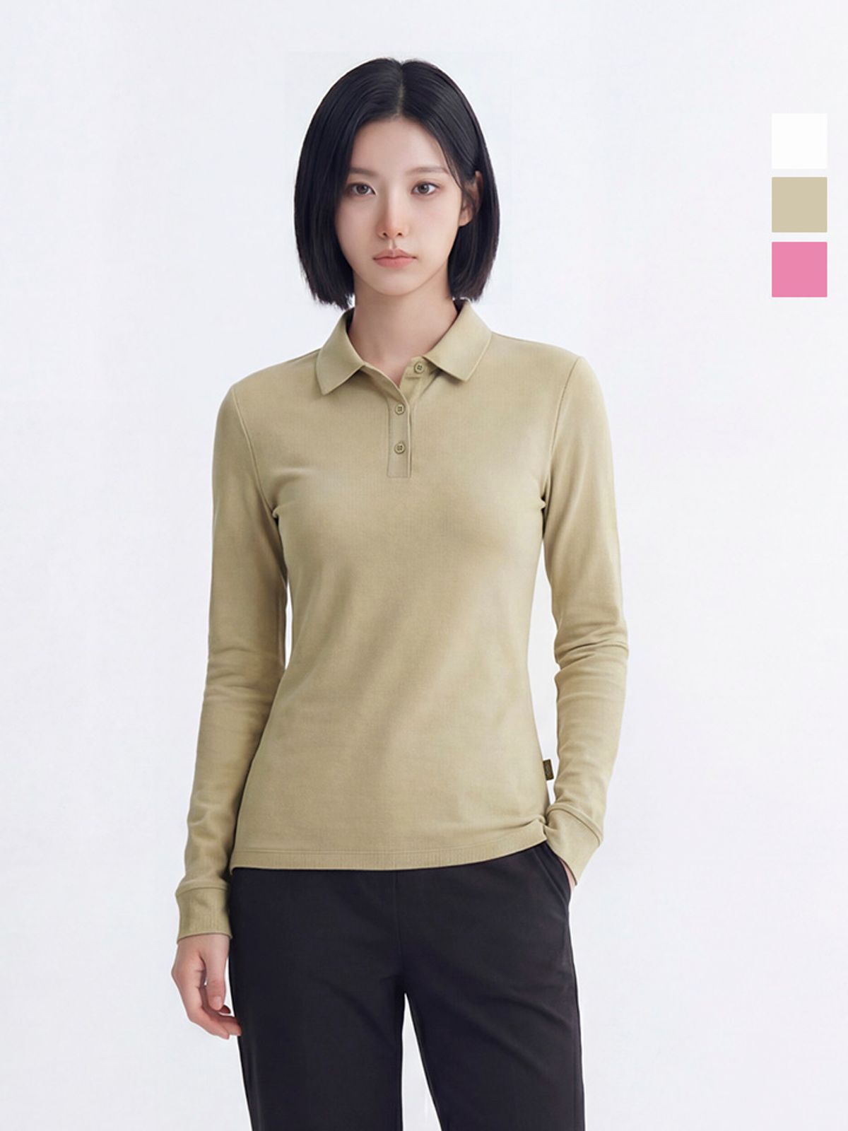 웨스트우드(WESTWOOD) 여성 베이직 긴팔 카라티_WO1WCTP408