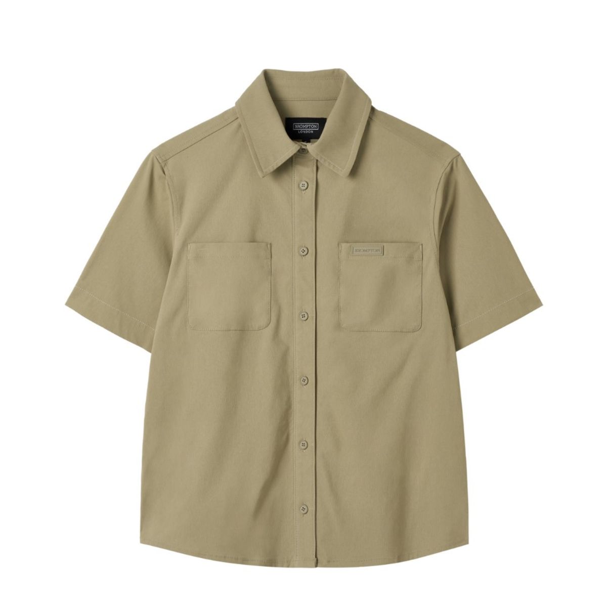 브롬톤 런던(BROMPTON LONDON) W DENIM-LIKE HALF SLEEVE SHIRT - BEIGE (P252WSH180)