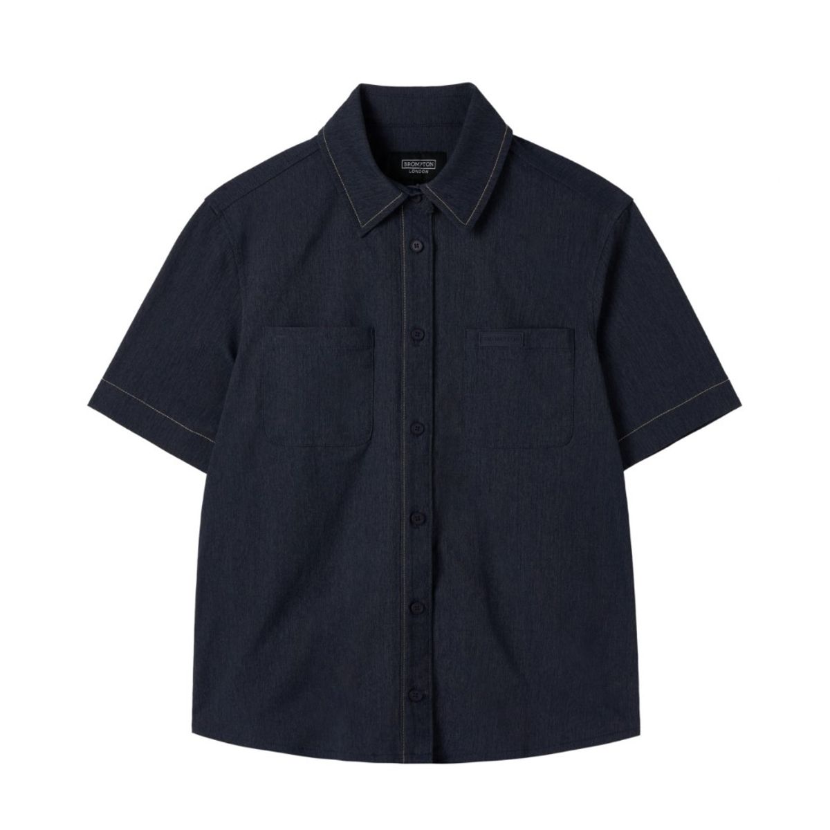 브롬톤 런던(BROMPTON LONDON) W DENIM-LIKE HALF SLEEVE SHIRT - NAVY (P252WSH180)