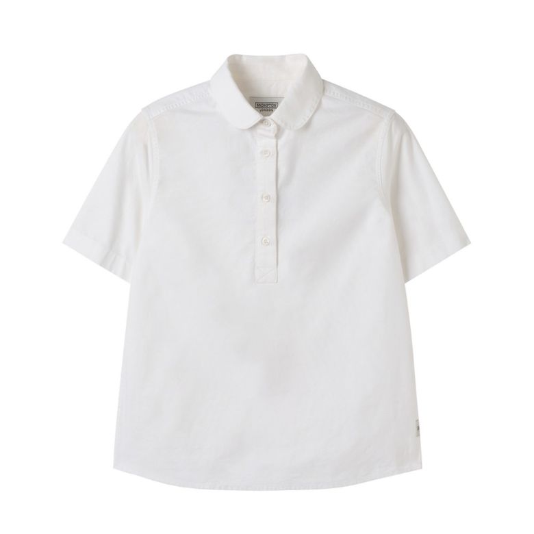 W OXFORD HALF SLEEVE COLLAR SHIRT - WHITE (P252WSH434)