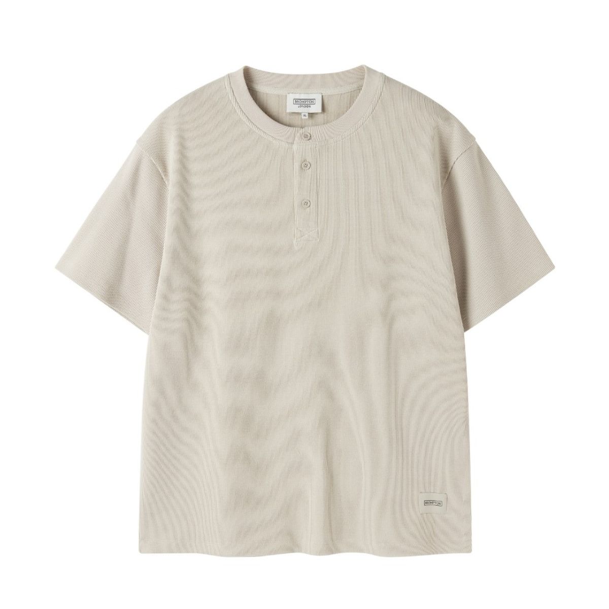 브롬톤 런던(BROMPTON LONDON) BUTTON WAFFLE HALF SLEEVE T-SHIRT - BEIGE (P252MTS433)