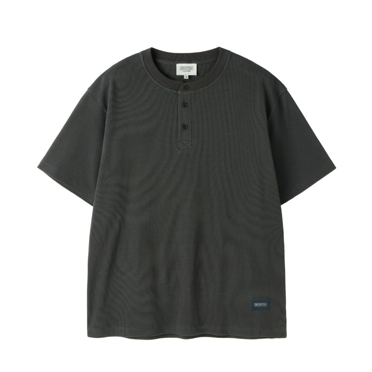 브롬톤 런던(BROMPTON LONDON) BUTTON WAFFLE HALF SLEEVE T-SHIRT - C/GREY (P252MTS433)