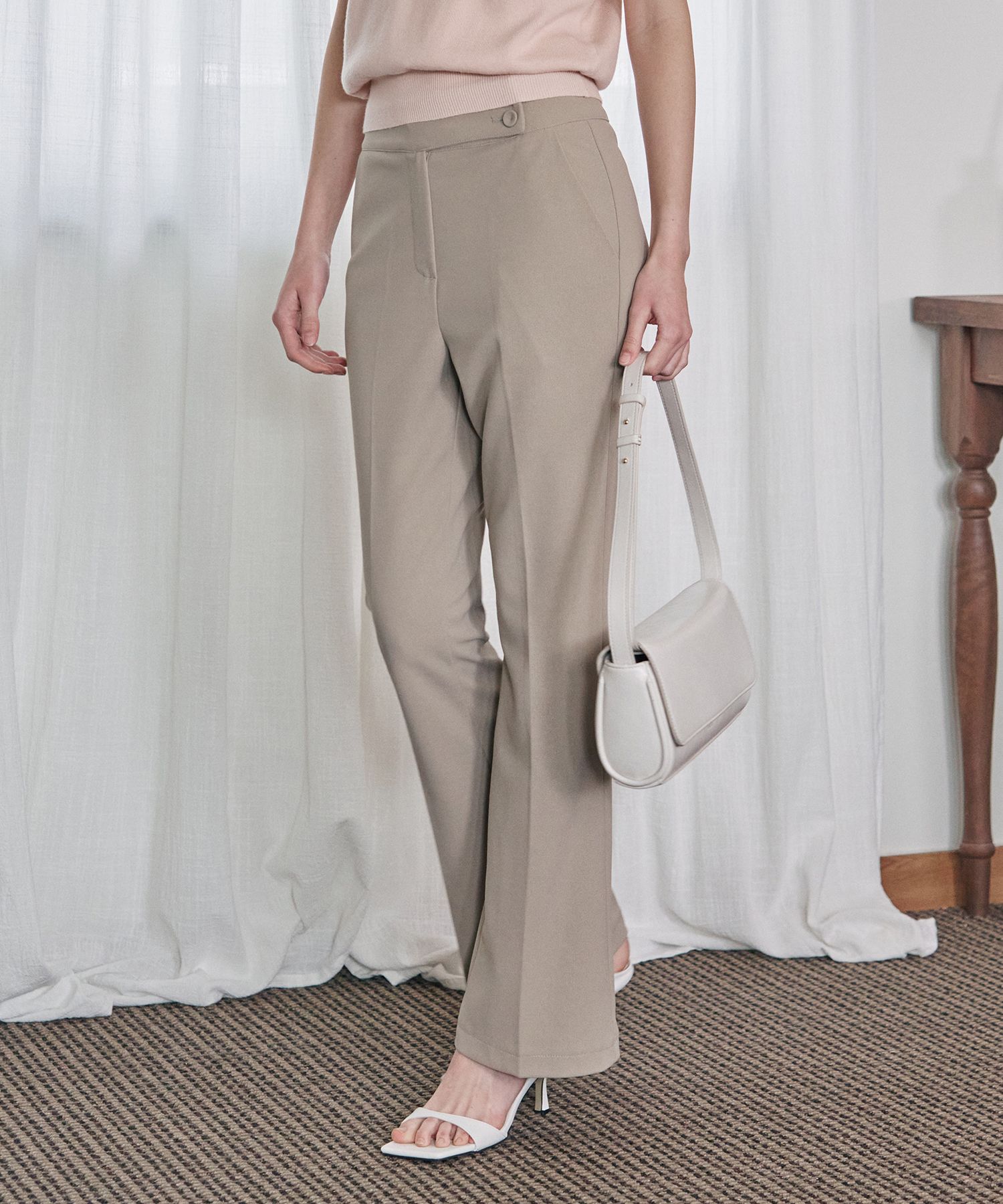 MUSINSA公式 | VISITINNEWYORK Two-button bootcut tension slacks (VB3LPE2)