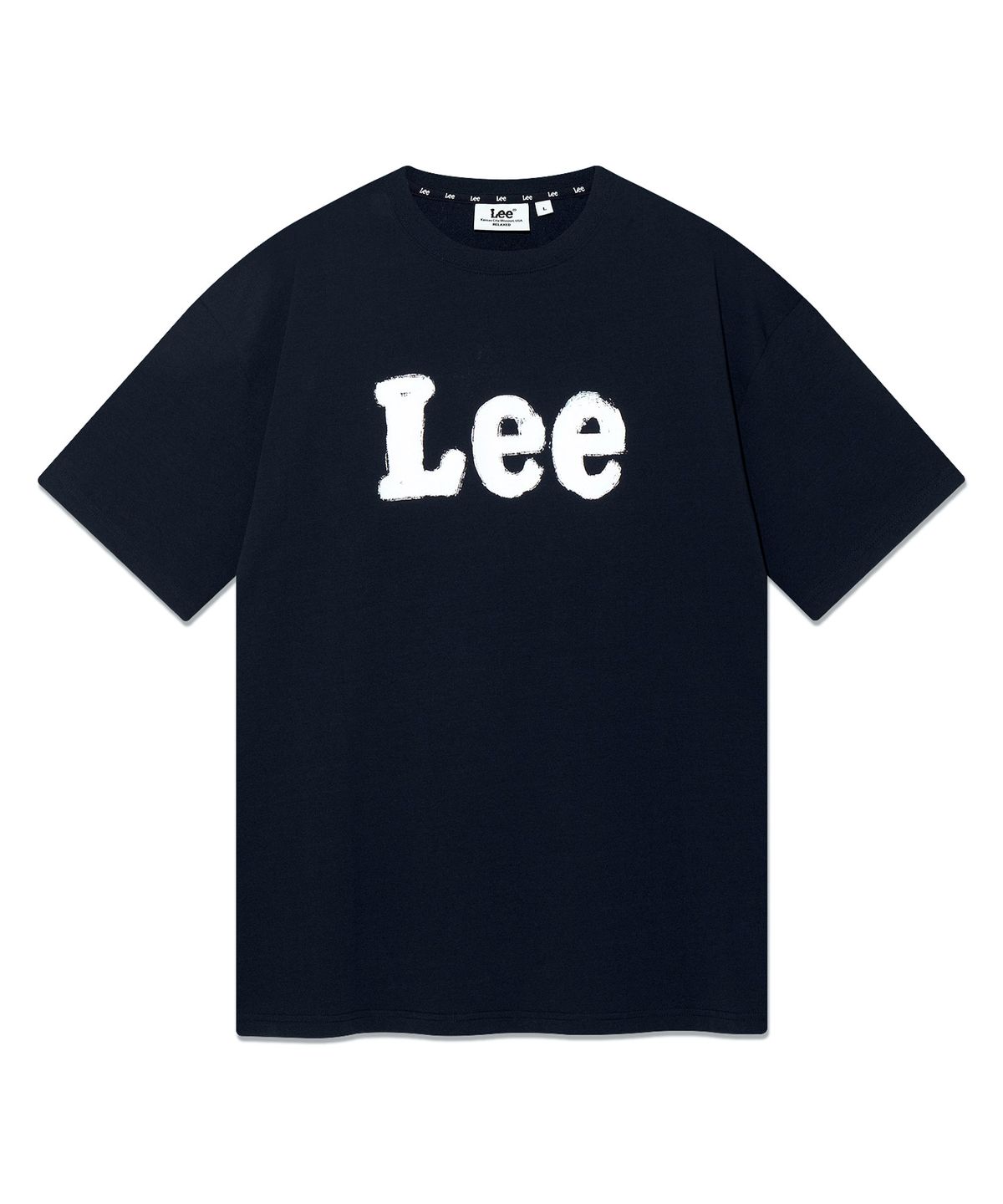 리(LEE) 브러쉬 페인팅 로고 티셔츠 네이비