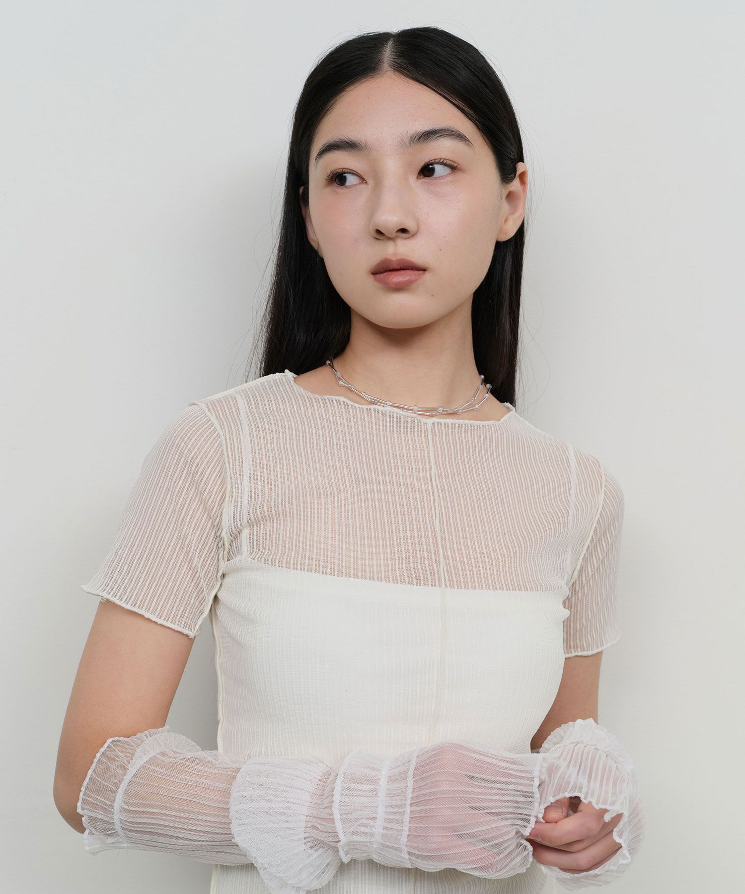 ◇typeservice◇ Back Slit Lettuce Stitch Top Yellow Back Slit Lettuce Stitch Top [Yellow] - 타입서비스