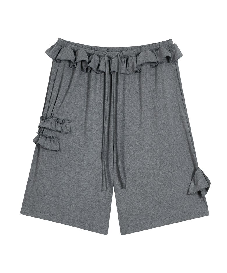 Ruffled Comfy Pants [Gray]