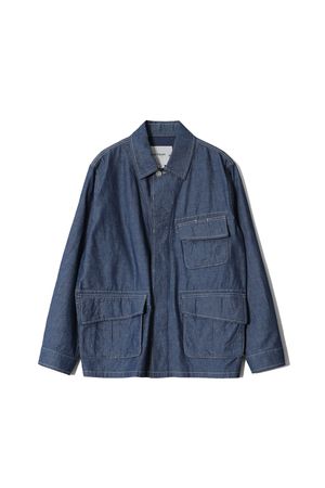 Halfmoon Chambray Fatigue Jacket Light Blue