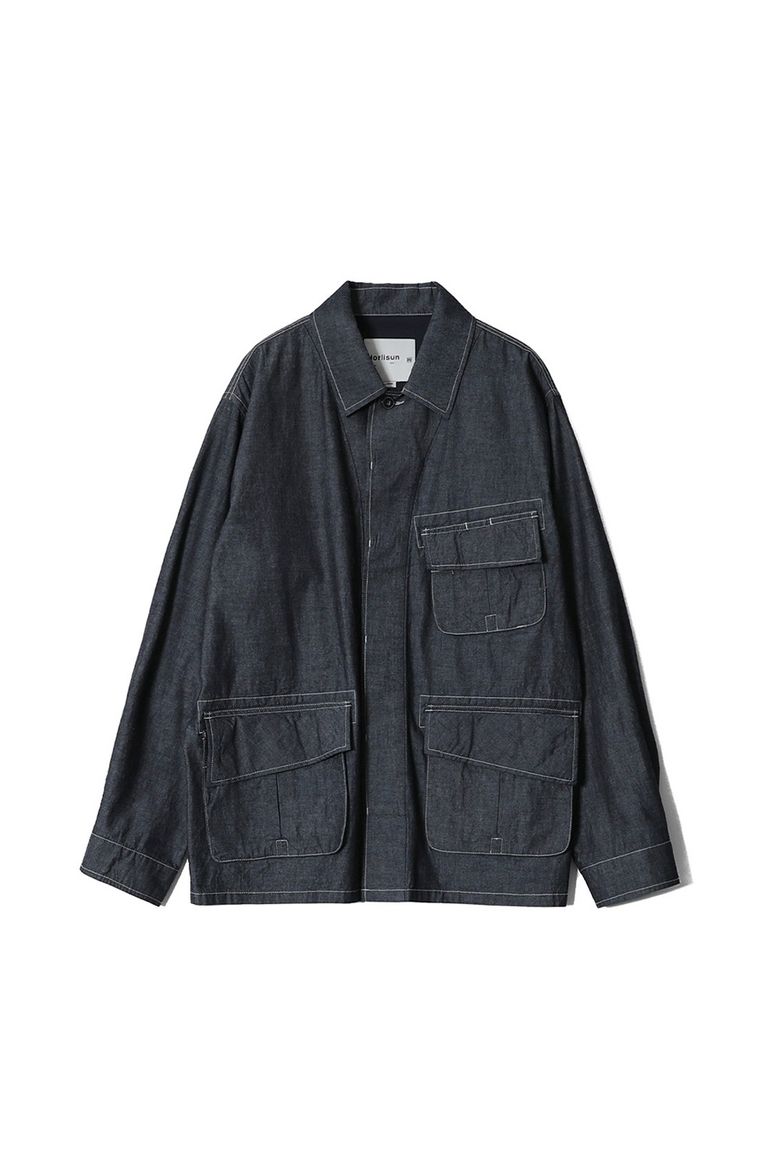 Halfmoon Chambray Fatigue Jacket Dark Navy