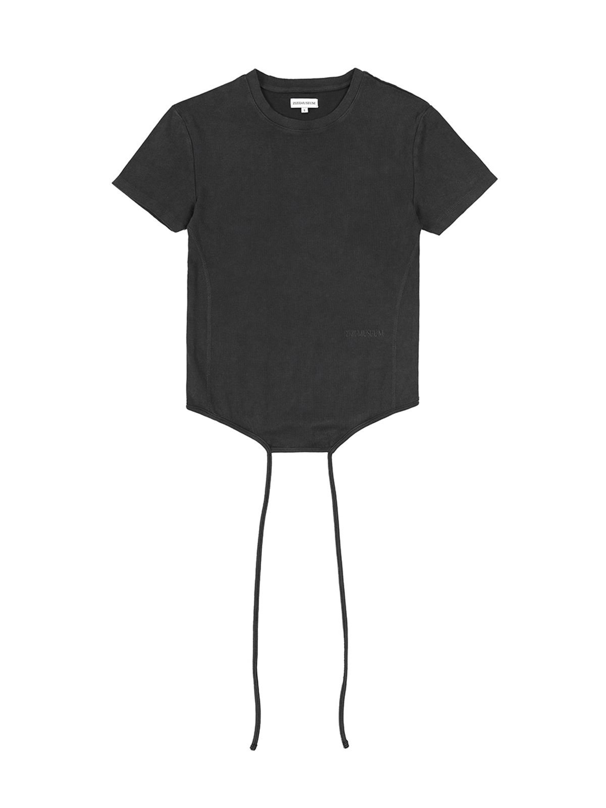 지제뮤지엄(ZIZEMUSEUM) RIBBED STRING T SHIRTS(CHARCOAL GRAY)
