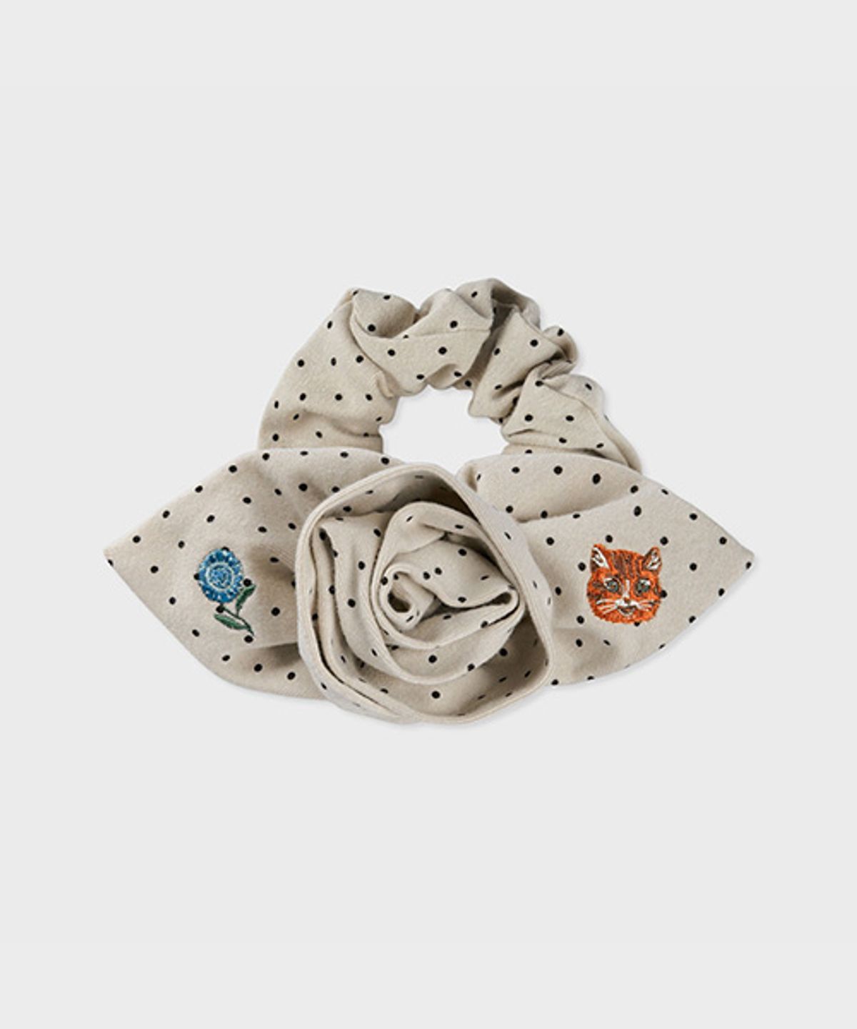 삭스어필(SOCKS APPEAL) NAT rose hair scrunchie cat