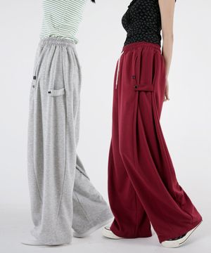 여자 사이드조절 스냅장식 트레이닝팬츠 4COLOR