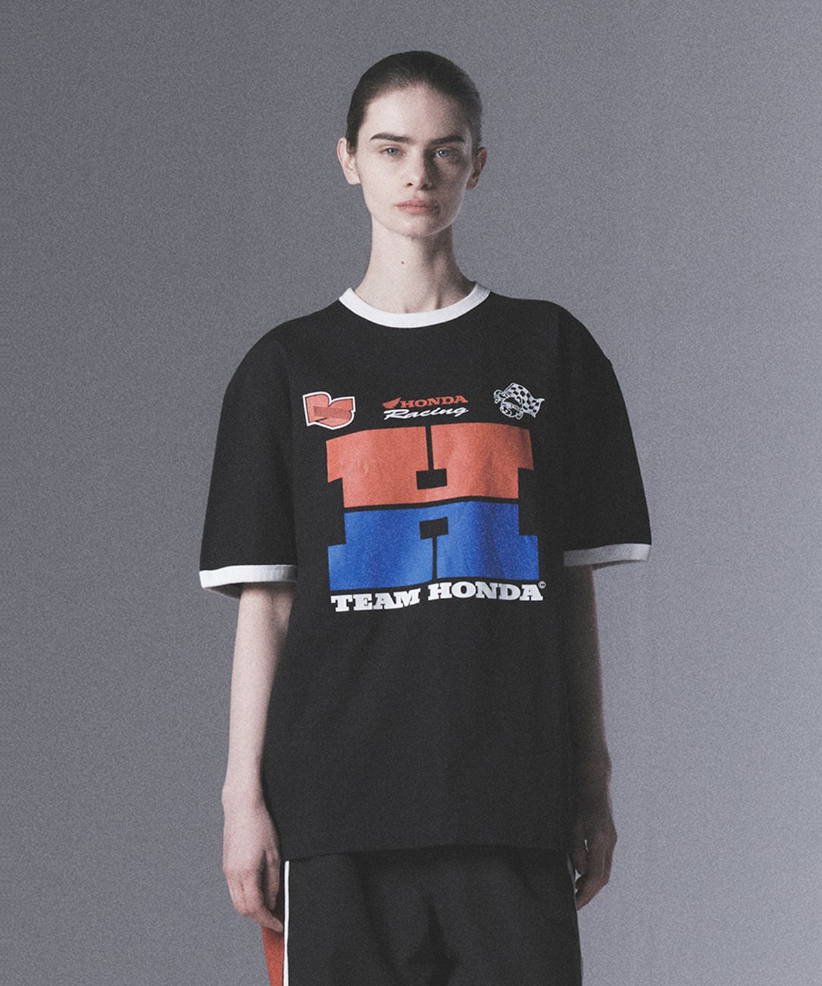 핍스 모터사이클(PHYPS MOTORCYCLE) H Logo Ringer T-shirt_Black