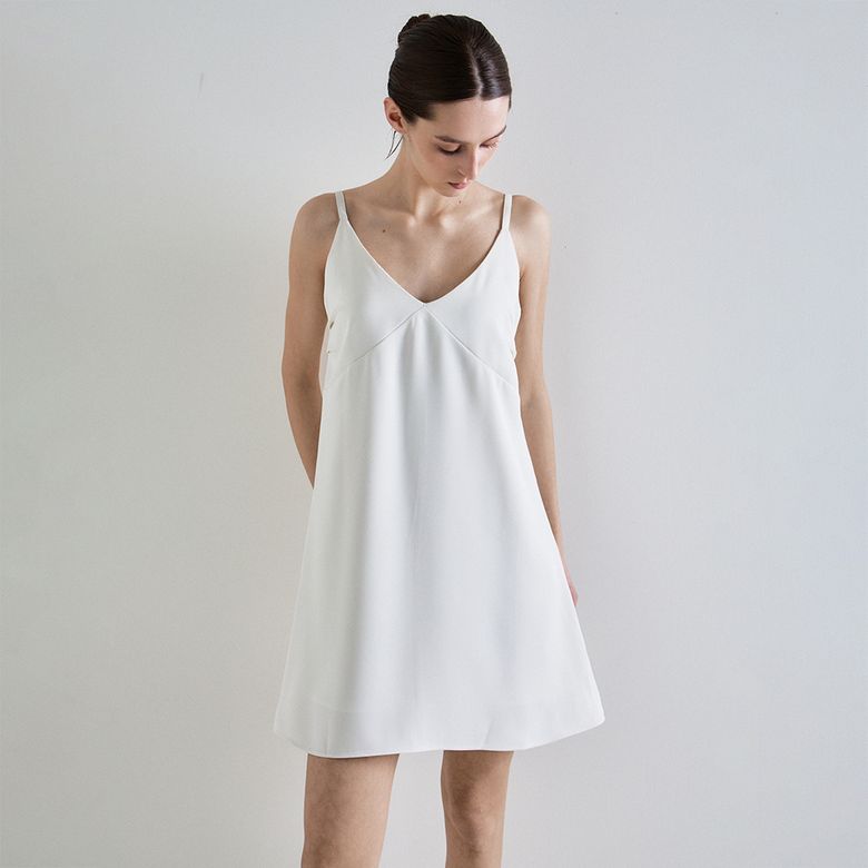 Silken mini dress (Ivory)