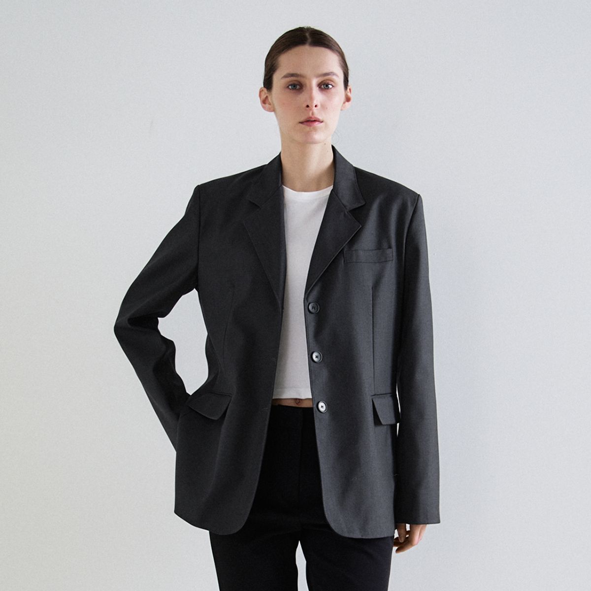 노우드(NOEUD) Essence blazer (Charcoal)