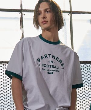 풋볼 레터링 링거 숏슬리브 아이보리 GA5627 IV