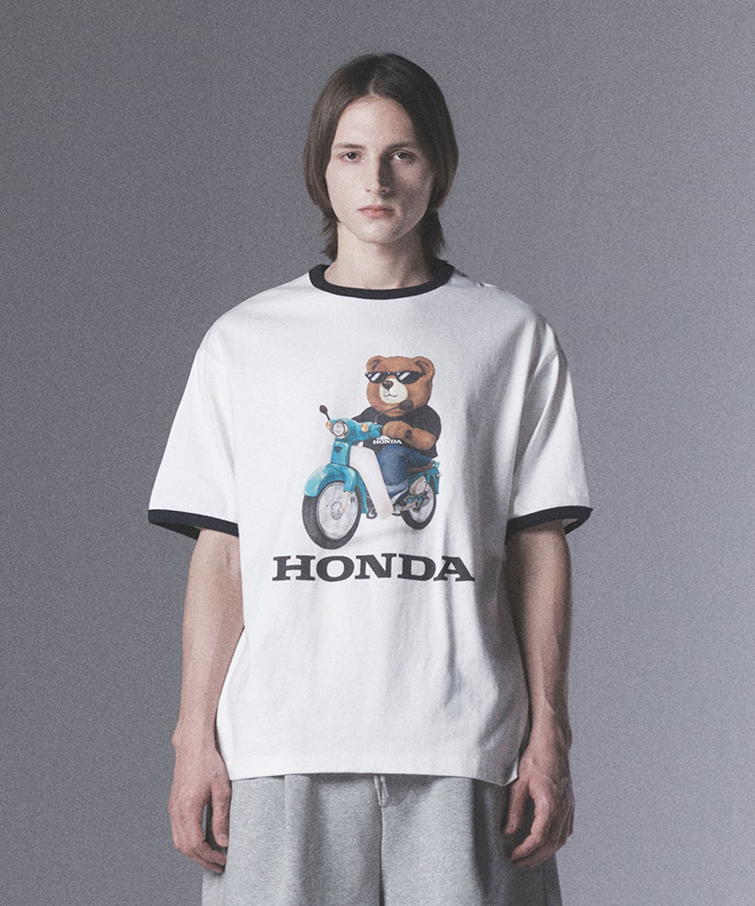 Tシャツ・カットソー HONDA MOTORCYCLE I Love Honda Ringer TshirtRed MUSINSA | Honda Motorcycle Honda Bear Ringer T-shirt_White
