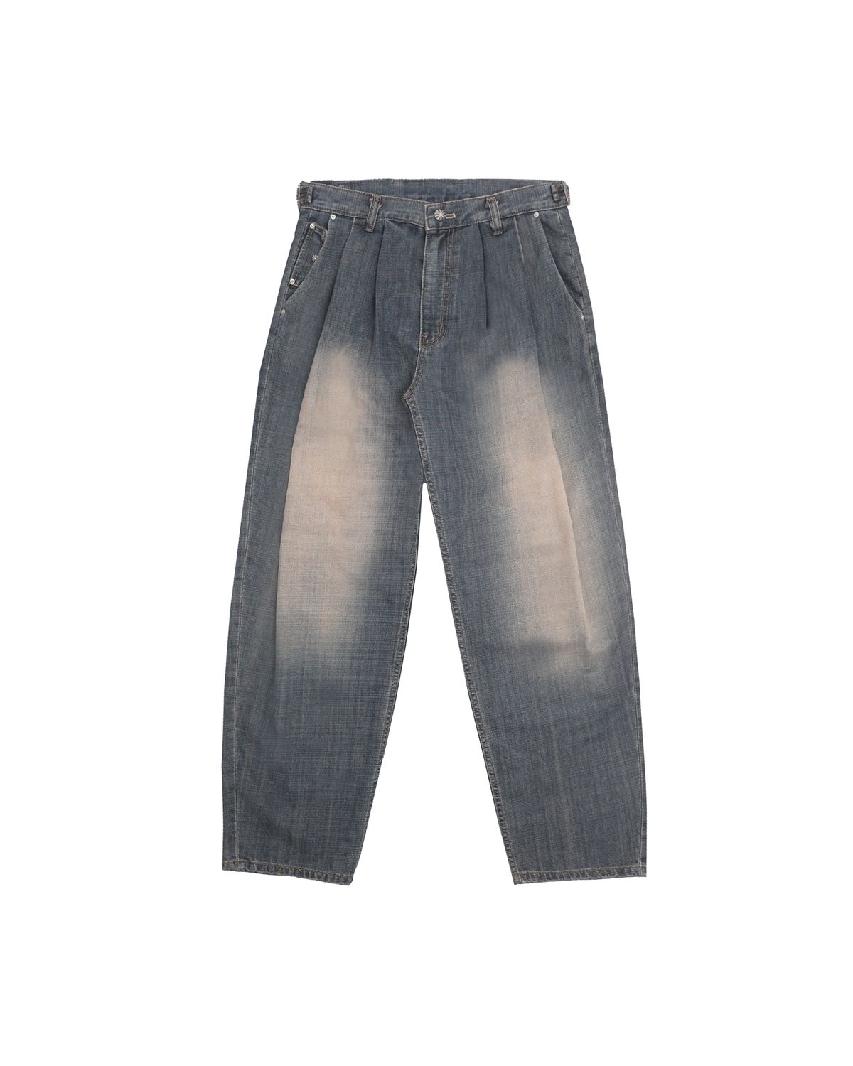 음양(EYC) Curve tuck denim pants (Washed Light blue)