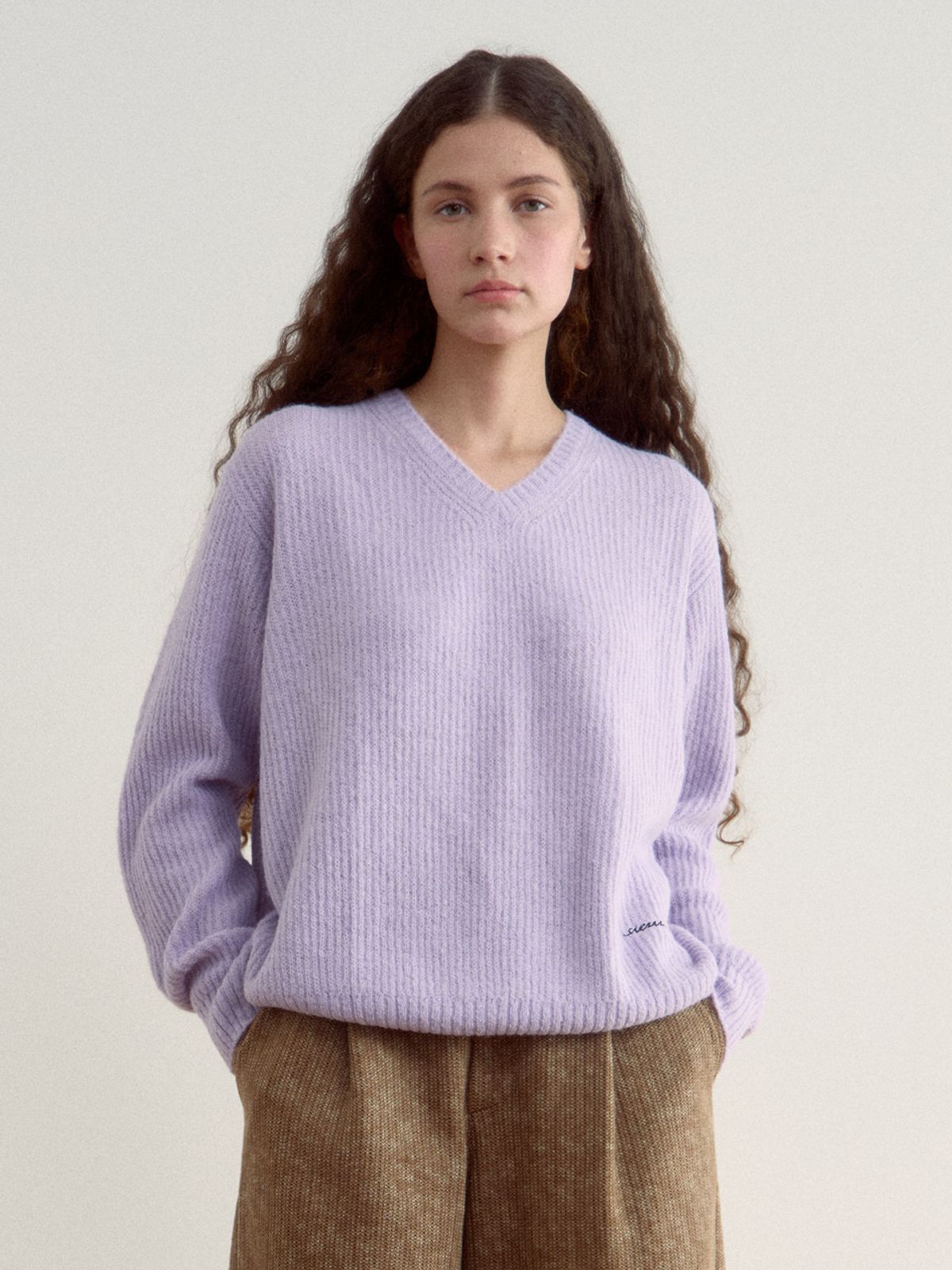 시엔느(SIENNE) Bach V-neck Wool Knit (Lavender)