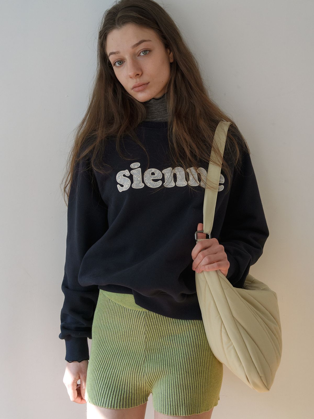 시엔느(SIENNE) Sienne Lace Sweatshirts (Navy)