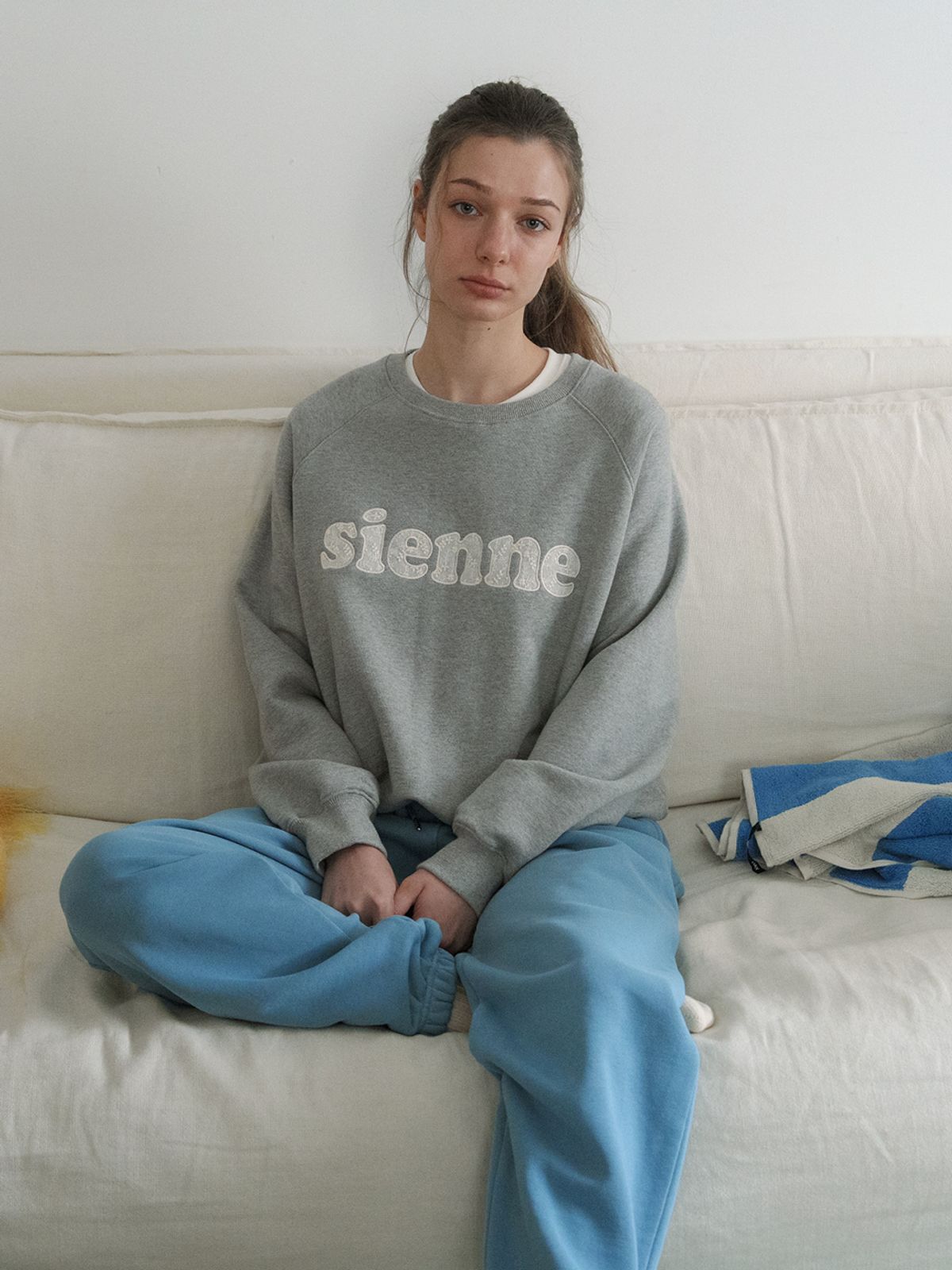 시엔느(SIENNE) Sienne Lace Sweatshirts (Melange Gray)