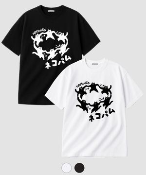 [2PACK] 댄싱 네코 서클 오버핏 티셔츠 2COLOR
