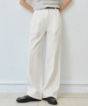 모던 핀턱 와이드 팬츠 [아이보리]