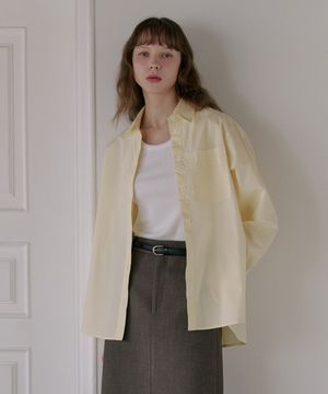 포플린 오버사이즈 셔츠 [옐로우]
