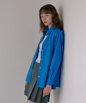 포플린 오버사이즈 셔츠 [블루]