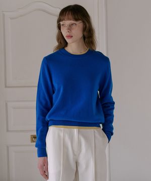 에센셜 메리노 울100 풀오버 [블루]