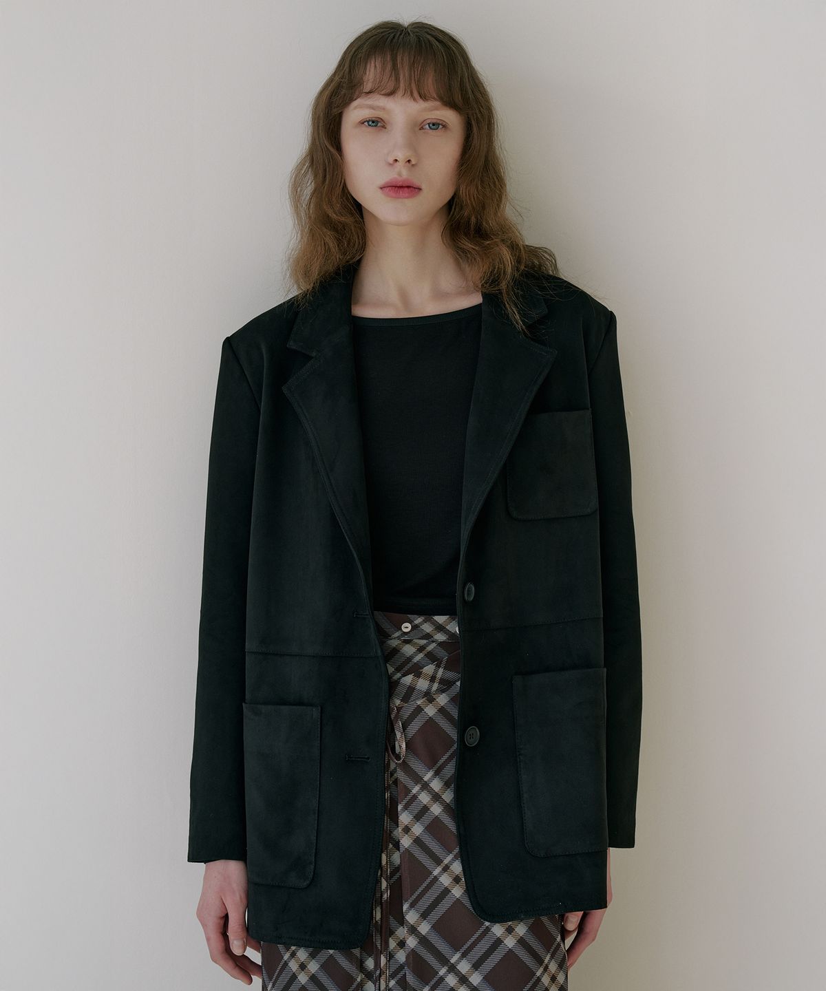 레프트서울(LEFTSEOUL) 신세틱 스웨이드 데일리 자켓 [블랙]