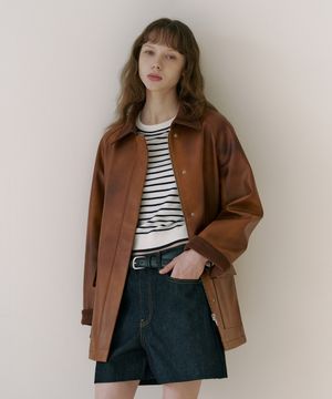 코듀로이 콤비 신세틱 레더 자켓 [빈티지]