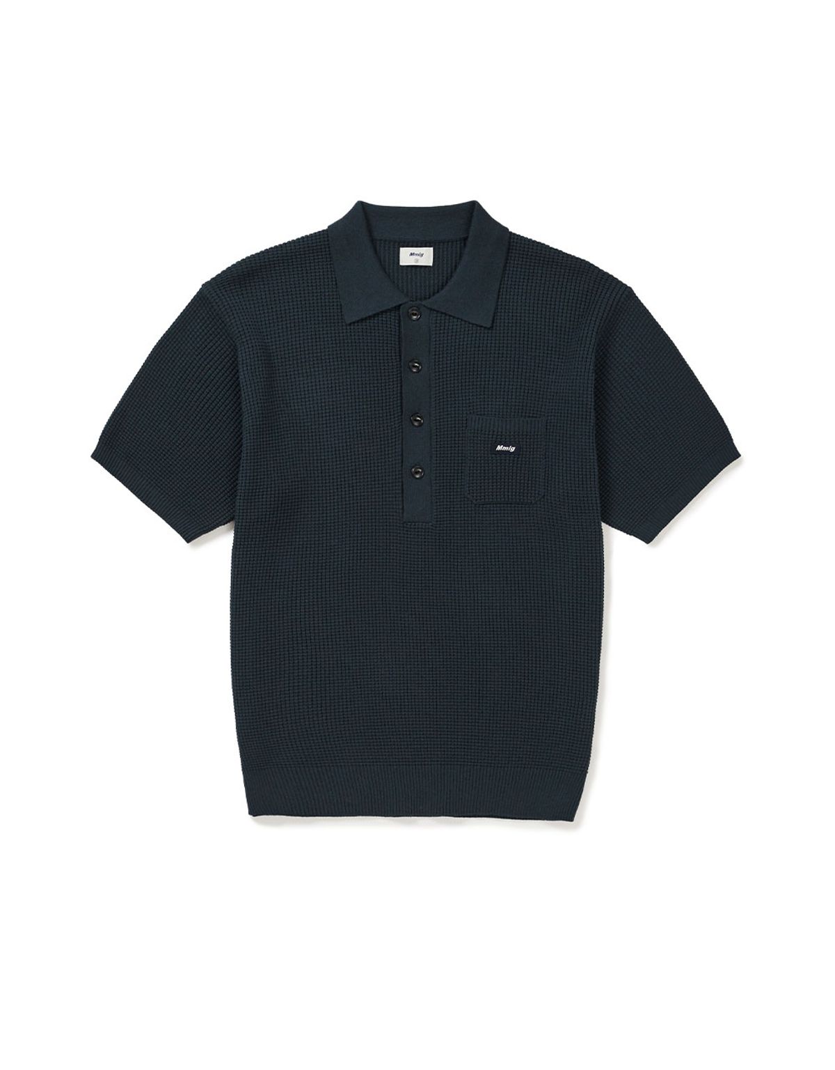 엠엠엘지(MMLG) [Mmlg] WAFFLE STITCHED HF KNIT (NAVY)