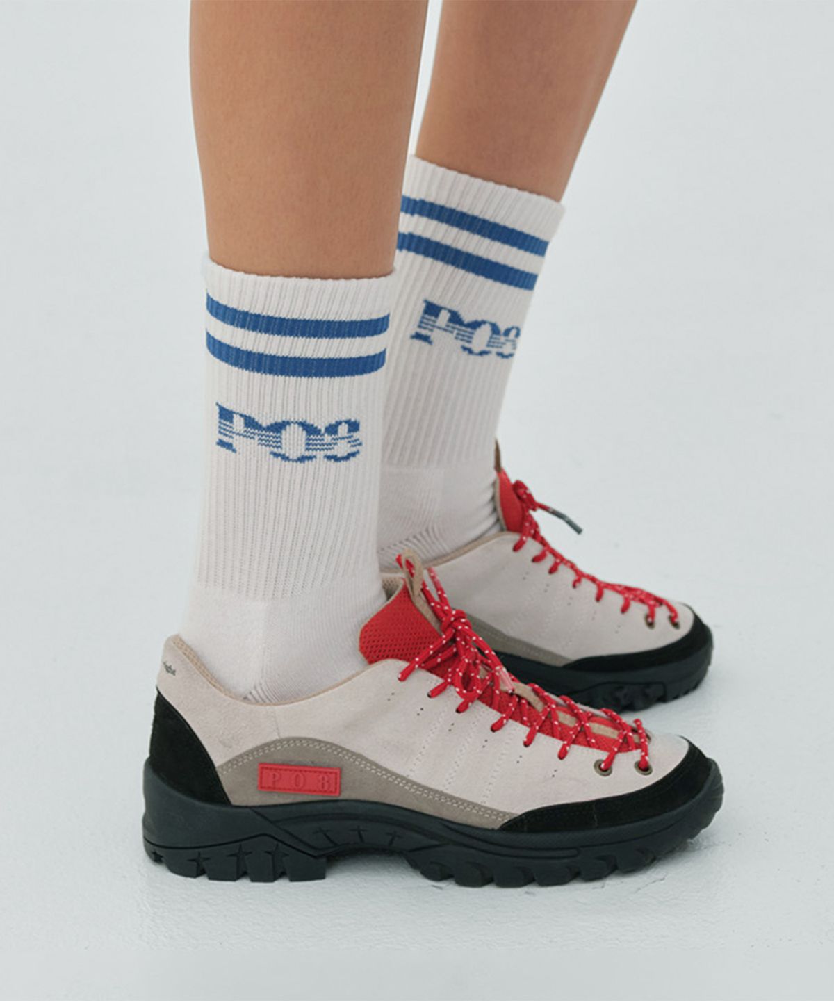 피오팔(PO8) PO8 CREW SOCKS - WHITE