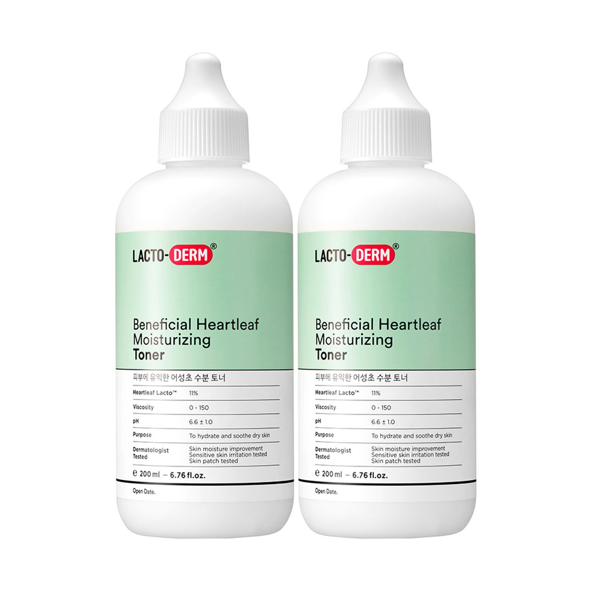 락토덤(LACTODERM) 어성초 수분 토너 200ml 2개