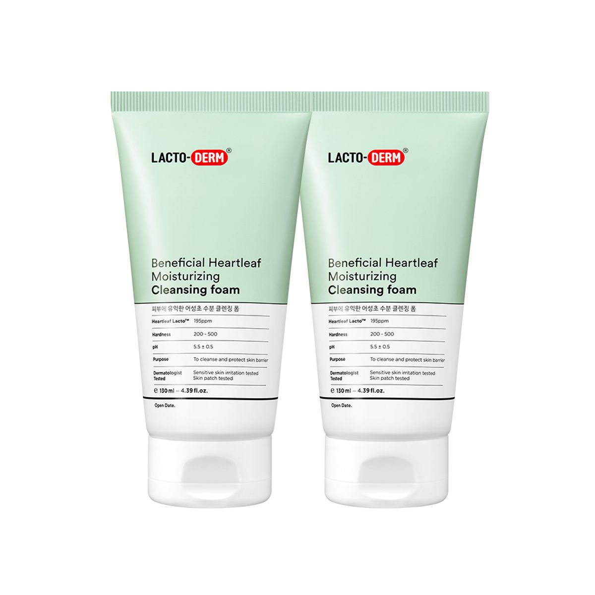 락토덤(LACTODERM) 어성초 수분 클렌징 폼 130ml 2개