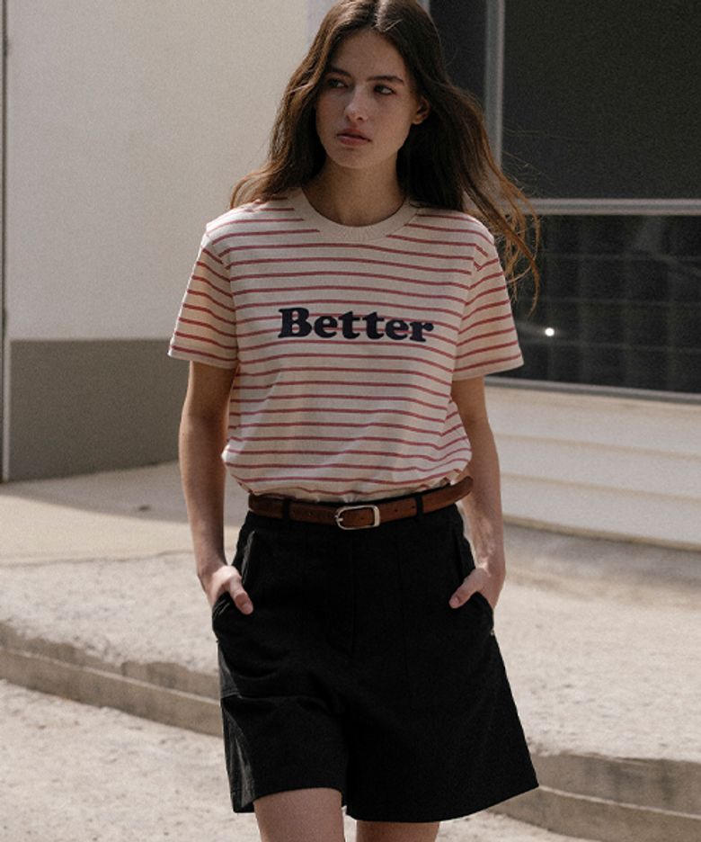 Better printed stripe T-shirt_[3color]